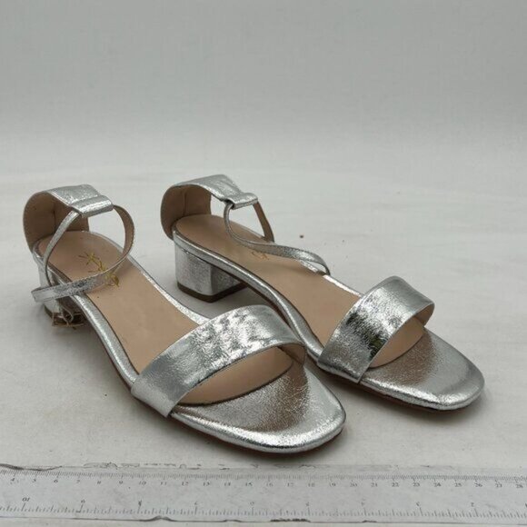 XYD Women's Open Toe Strappy Low Block Heel Sandal Flats Ankle Strap with Buckle - Picture 4 of 8